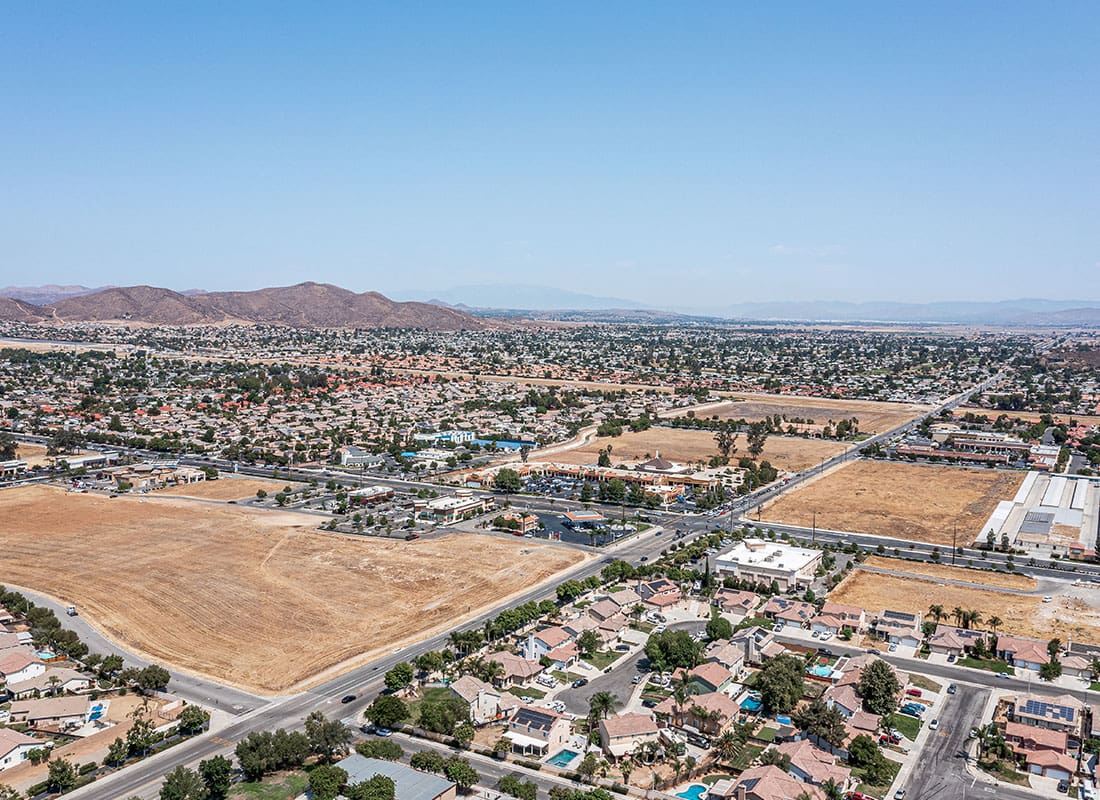 Moreno Valley, CA - Aerial View of a Newly Developing Desert Community